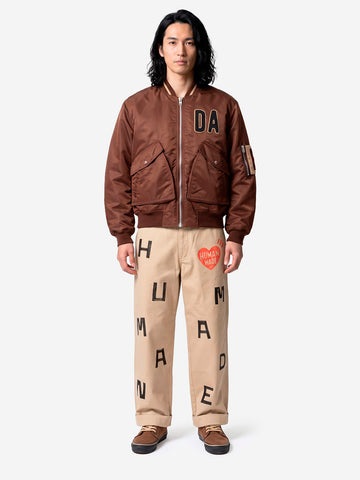 HUMAN MADE Bomber in nylon marrone Marrone scuro