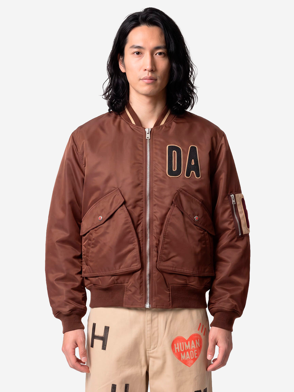 HUMAN MADE Bomber in nylon marrone Marrone scuro Urbanstaroma