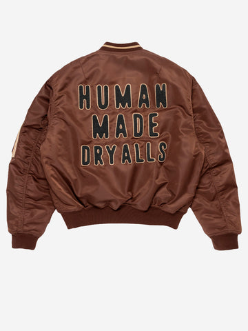 HUMAN MADE Bomber in nylon marrone Marrone scuro
