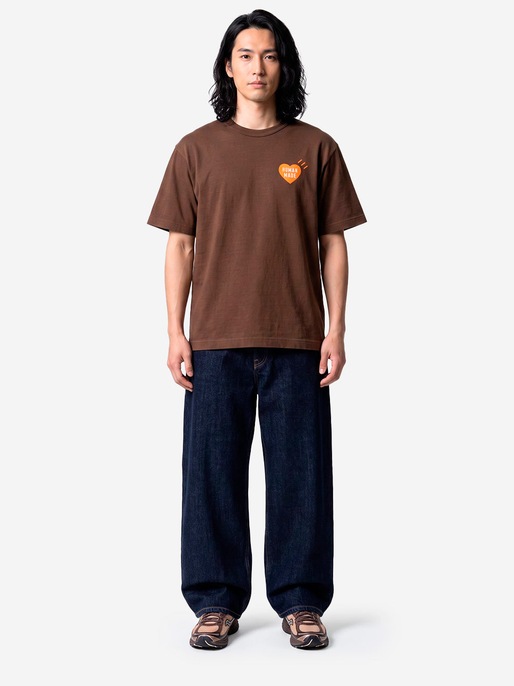HUMAN MADE T-shirt marrone in cotone slub yarn con grafica Marrone Urbanstaroma