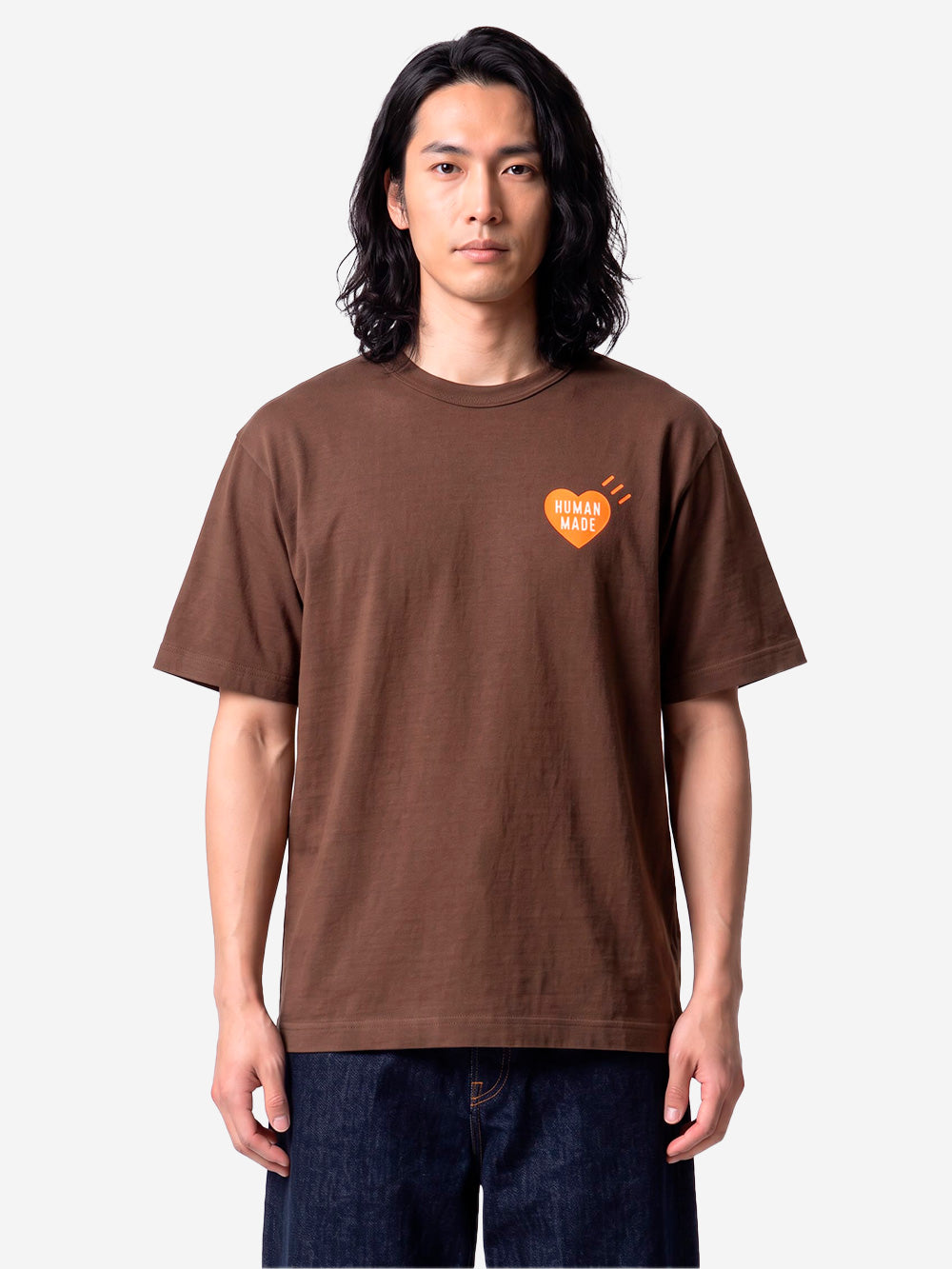 HUMAN MADE T-shirt marrone in cotone slub yarn con grafica Marrone Urbanstaroma