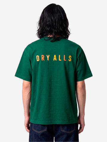 HUMAN MADE T-shirt verde in cotone slub yarn con grafica Verde