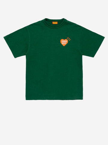 HUMAN MADE T-shirt verde in cotone slub yarn con grafica Verde