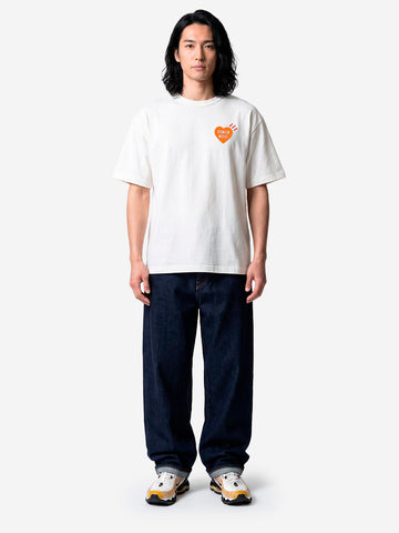 HUMAN MADE T-shirt bianca in cotone slub yarn con grafica Bianco
