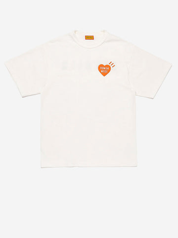 HUMAN MADE T-shirt bianca in cotone slub yarn con grafica Bianco