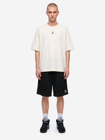 JORDAN T-shirt 'Flight' in cotone pesante con Jumpman Avana