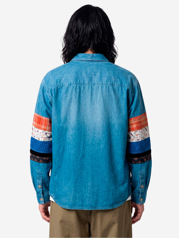 'Noragi' Overshirt aus Denim mit Patchwork