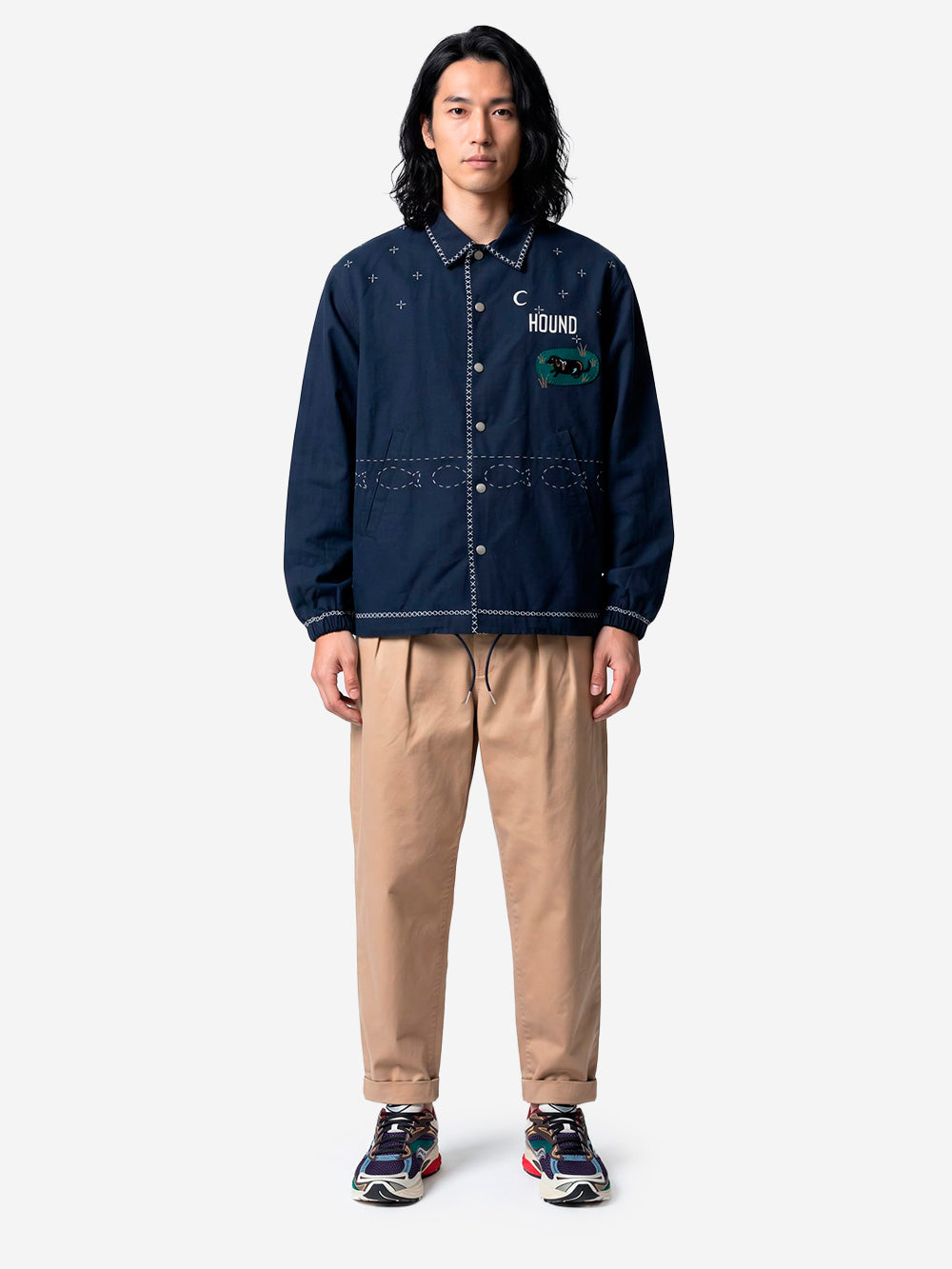 KHOKI Giacca Coach Cross-Stitch Indigo Urbanstaroma