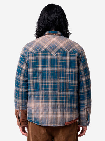 KHOKI Giacca Puffer blu Vintage-Effect Checked Blu.