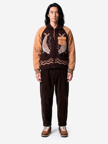 Brown Cowichan 'Combination' Sweater