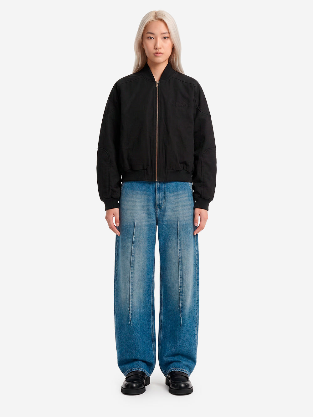 MM6 MAISON MARGIELA Giacca Bomber Oversized in Twill di Cotone nero Nero Urbanstaroma