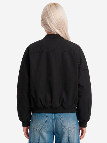 MM6 MAISON MARGIELA Giacca Bomber Oversized in Twill di Cotone nero Nero