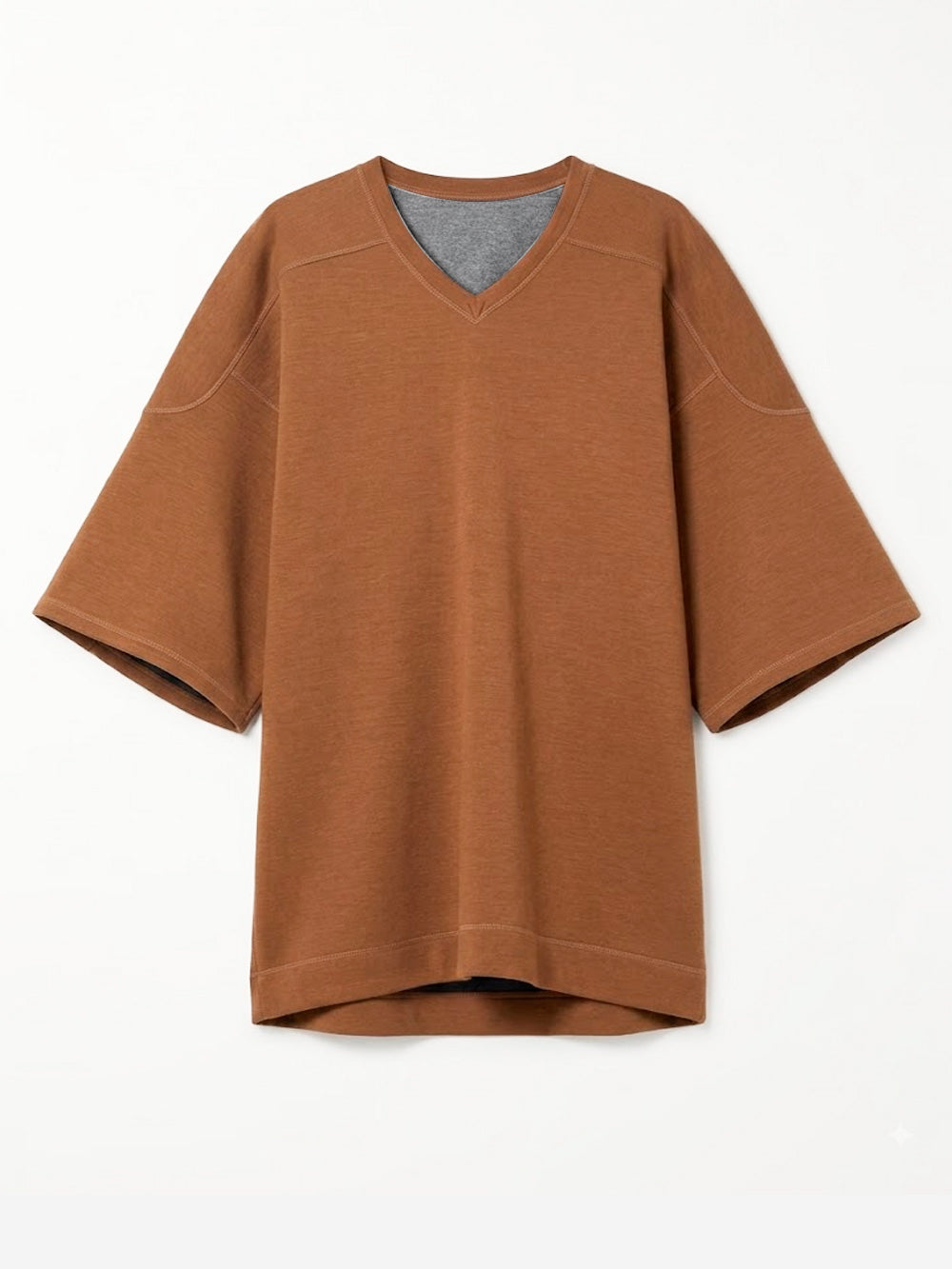 MM6 MAISON MARGIELA Mini dress in jersey doppio misto viscosa con scollo a V Marrone Urbanstaroma