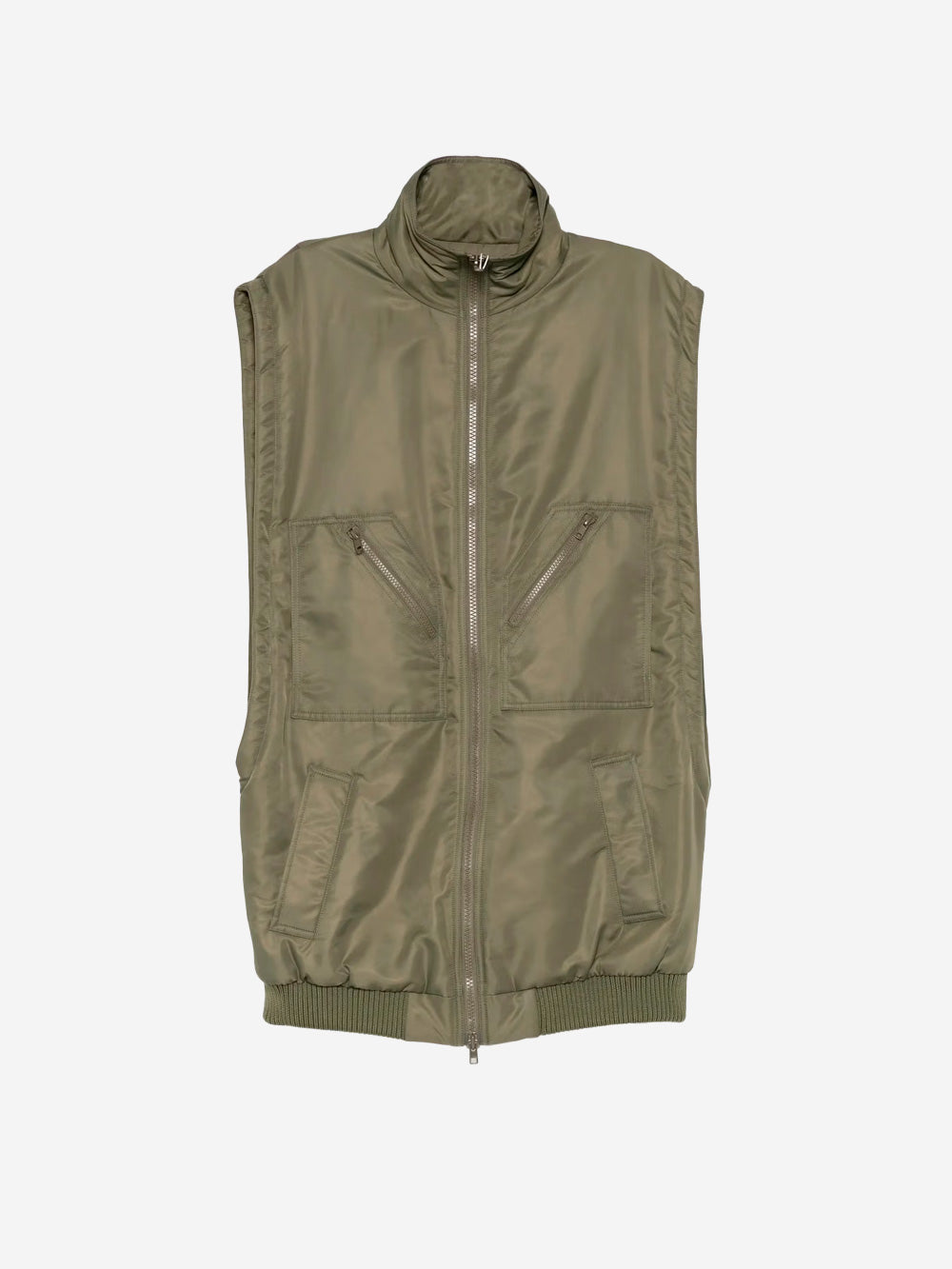MM6 MAISON MARGIELA Gilet kaki imbottito con zip Verde Urbanstaroma