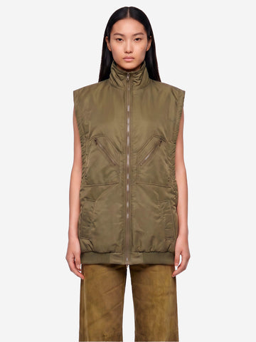 MM6 MAISON MARGIELA Gilet kaki imbottito con zip Verde