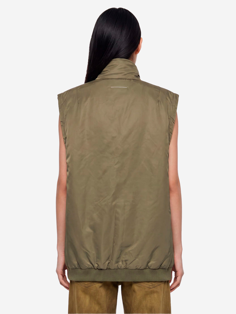 MM6 MAISON MARGIELA Gilet kaki imbottito con zip Verde Urbanstaroma