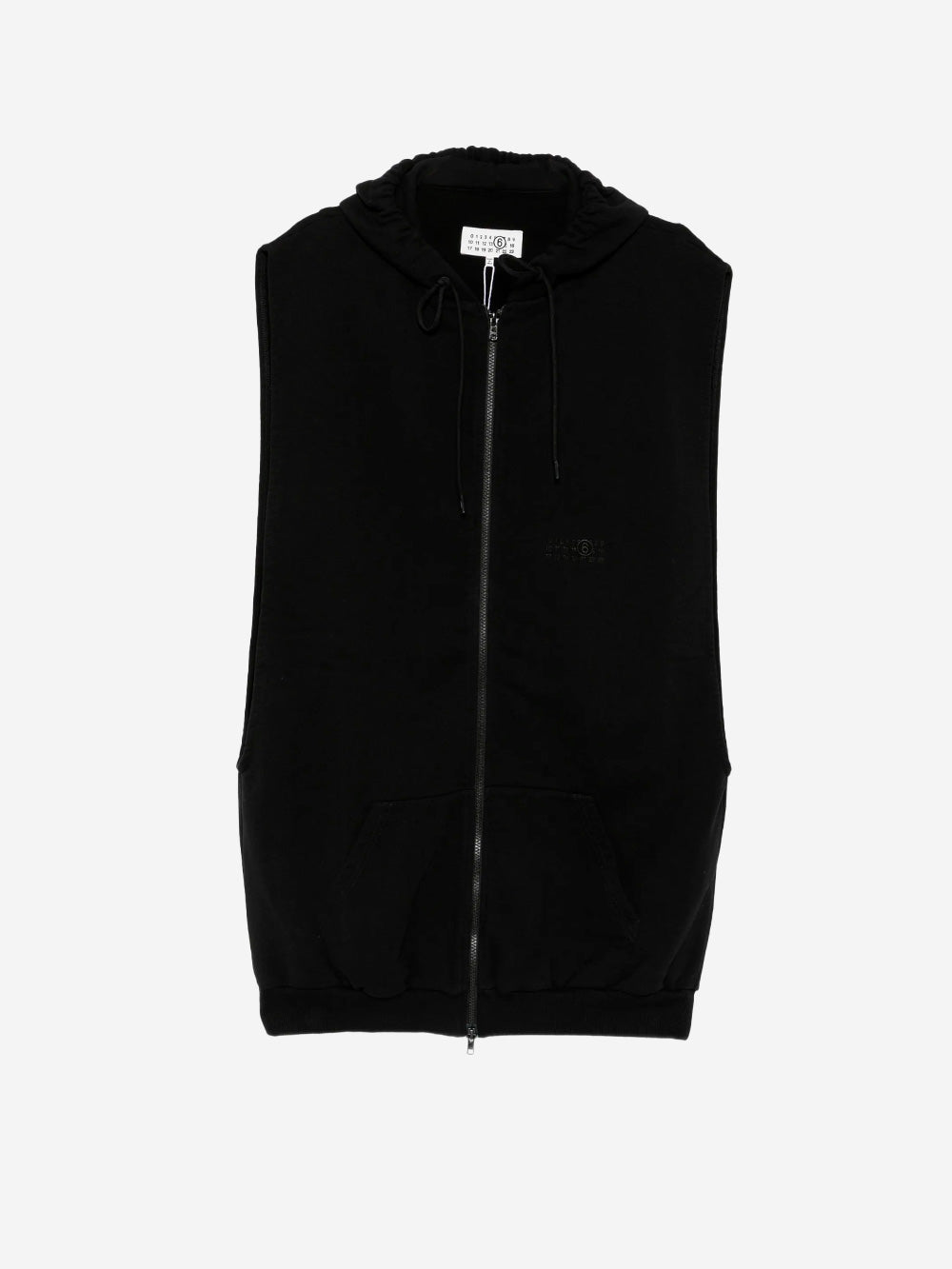 MM6 MAISON MARGIELA Giacca hooded nera senza maniche Nero Urbanstaroma
