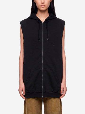 MM6 MAISON MARGIELA Giacca hooded nera senza maniche Nero