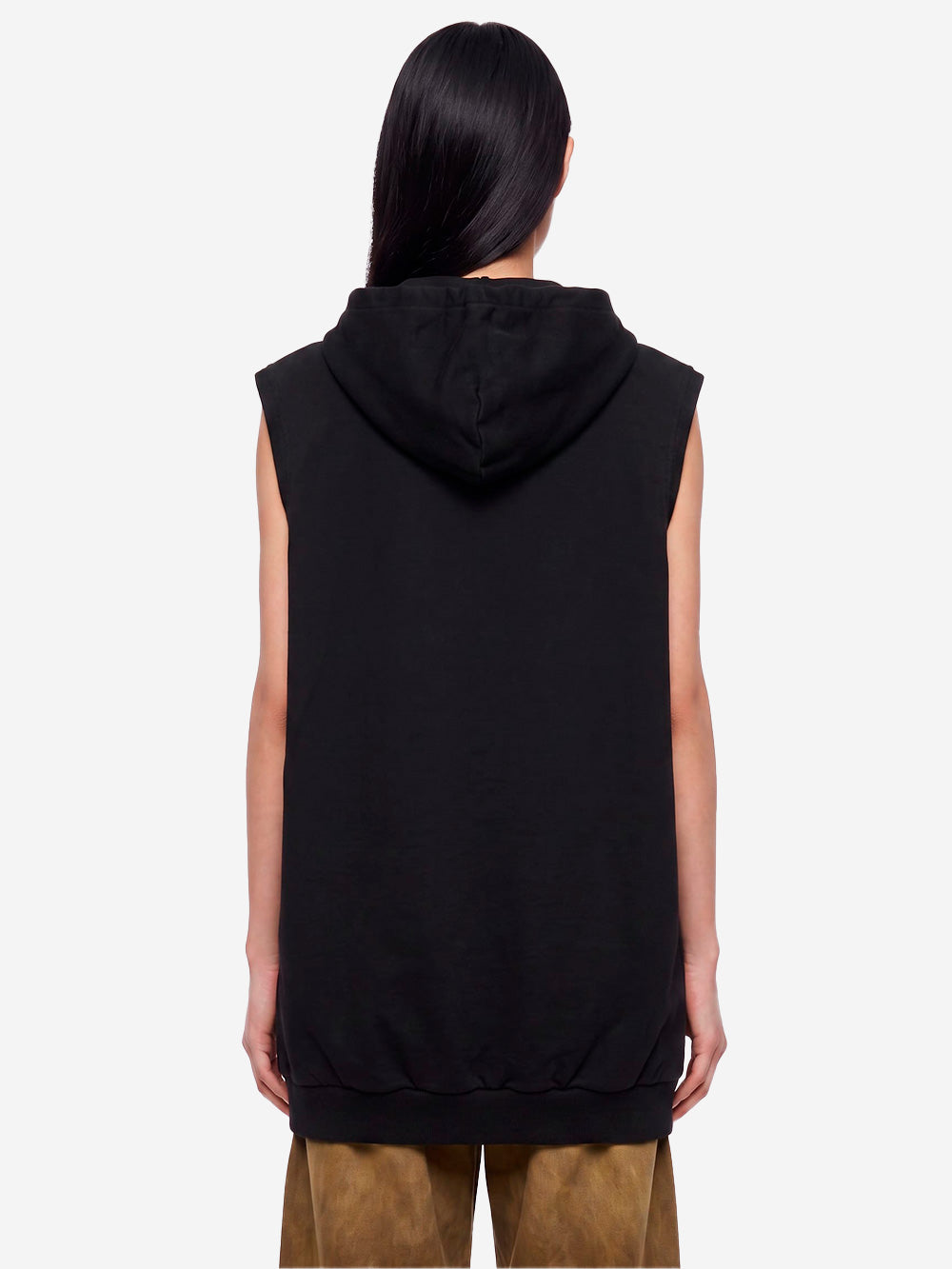 MM6 MAISON MARGIELA Giacca hooded nera senza maniche Nero Urbanstaroma
