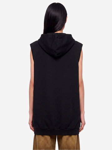 MM6 MAISON MARGIELA Giacca hooded nera senza maniche Nero