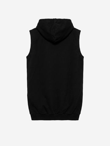 MM6 MAISON MARGIELA Giacca hooded nera senza maniche Nero