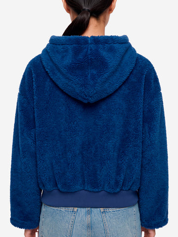 MM6 MAISON MARGIELA Giacca con cappuccio e zip in pile fleece blu blu