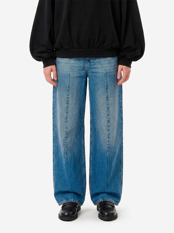 MM6 MAISON MARGIELA Jeans wide-leg a vita alta in denim Indaco Denim