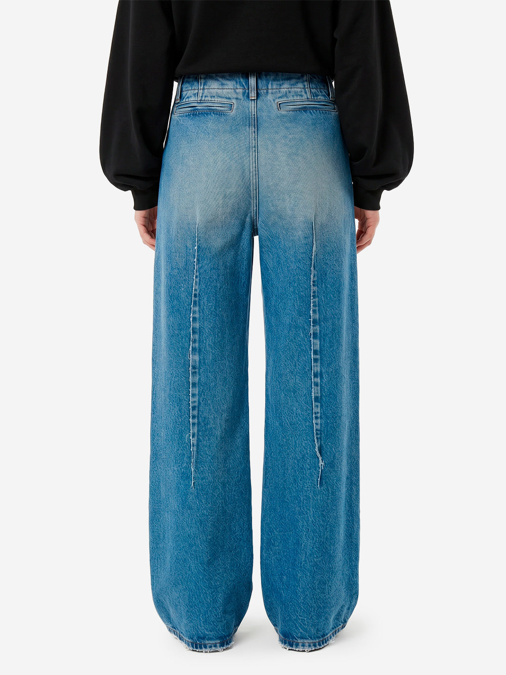 MM6 MAISON MARGIELA Jeans wide-leg a vita alta in denim Indaco Denim Urbanstaroma