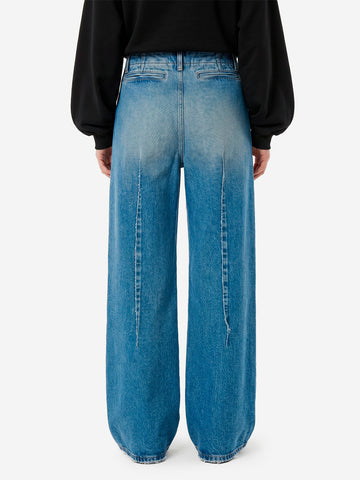 MM6 MAISON MARGIELA Jeans wide-leg a vita alta in denim Indaco Denim