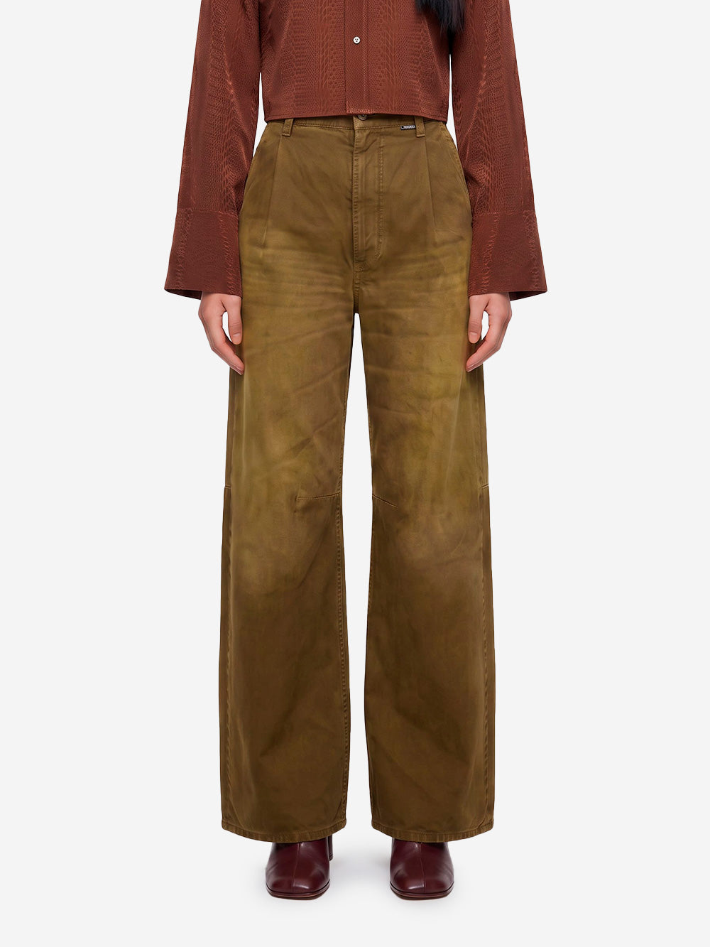 MM6 MAISON MARGIELA Jeans a gamba ampia verdi effetto lived in Verde Urbanstaroma