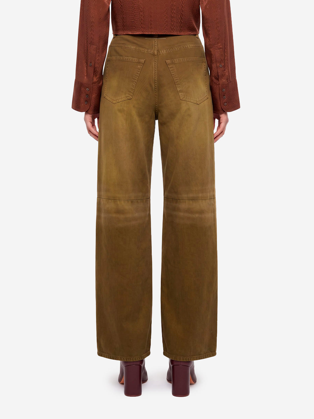 MM6 MAISON MARGIELA Jeans a gamba ampia verdi effetto lived in Verde Urbanstaroma
