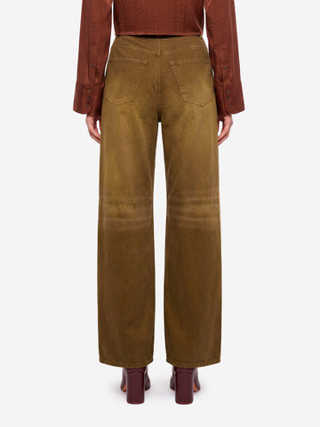 MM6 MAISON MARGIELA Jeans a gamba ampia verdi effetto lived in Verde