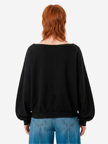 MM6 MAISON MARGIELA Maglia asimmetrica oversize a spalle scoperte Nero