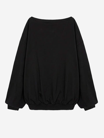 MM6 MAISON MARGIELA Maglia asimmetrica oversize a spalle scoperte Nero