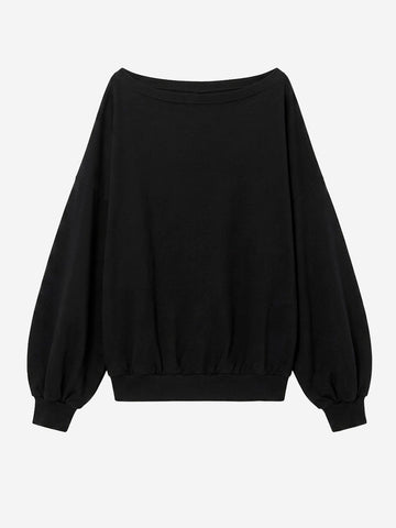 MM6 MAISON MARGIELA Maglia asimmetrica oversize a spalle scoperte Nero