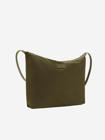 MM6 MAISON MARGIELA Borsa a Tracolla in Twill di Nylon kaki con patch Numeric Verde