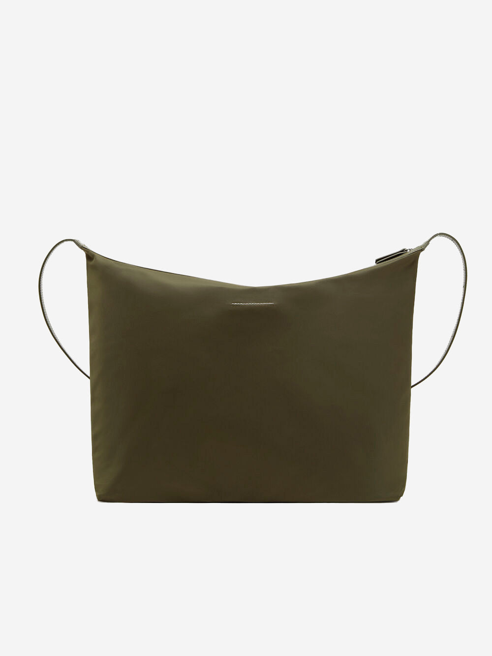 MM6 MAISON MARGIELA Borsa a Tracolla in Twill di Nylon kaki con patch Numeric Verde Urbanstaroma
