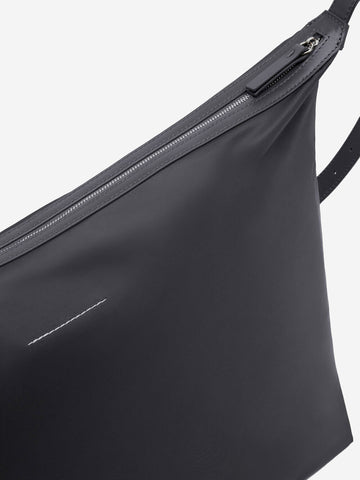 MM6 MAISON MARGIELA Borsa a Tracolla in Twill di Nylon Nero con patch Numeric Nero