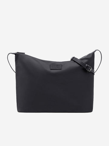 MM6 MAISON MARGIELA Borsa a Tracolla in Twill di Nylon Nero con patch Numeric Nero