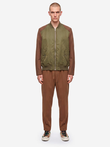 MM6 MAISON MARGIELA Giacca Bomber Mannequin in Nylon e Lana Verde marrone