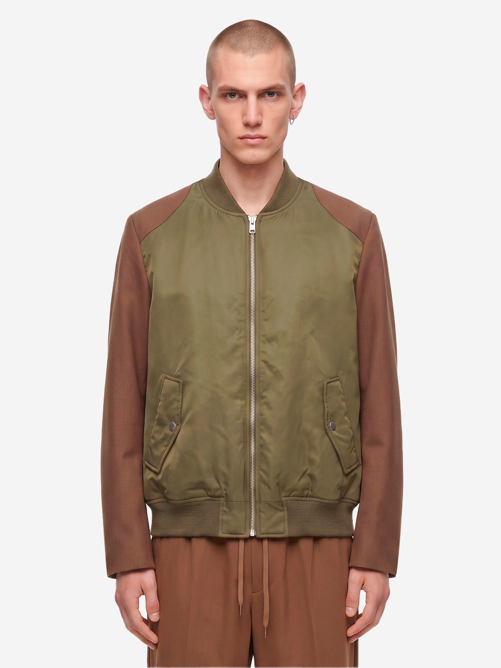 MM6 MAISON MARGIELA Giacca Bomber Mannequin in Nylon e Lana Verde marrone Urbanstaroma