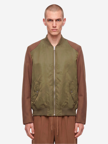 MM6 MAISON MARGIELA Giacca Bomber Mannequin in Nylon e Lana Verde marrone