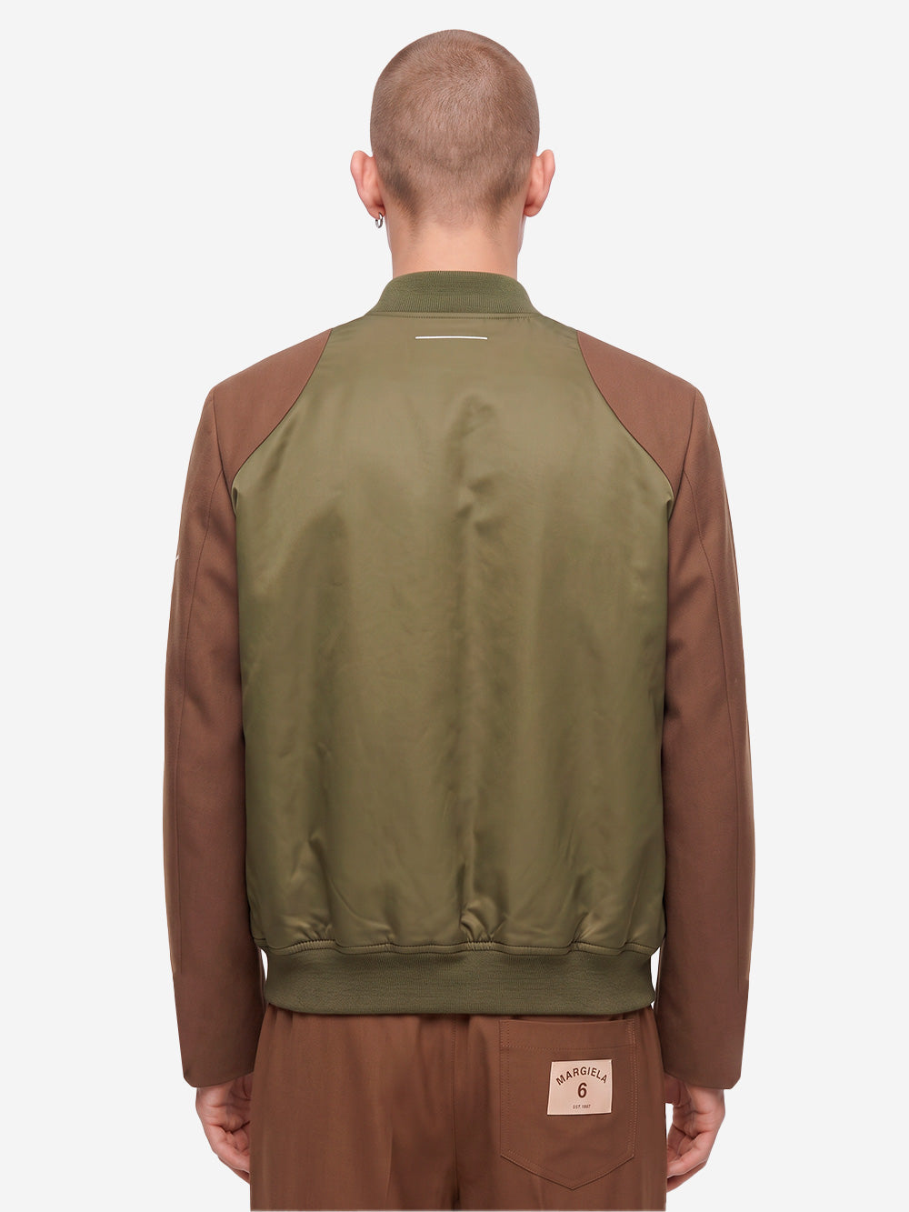 MM6 MAISON MARGIELA Giacca Bomber Mannequin in Nylon e Lana Verde marrone Urbanstaroma