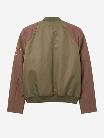 MM6 MAISON MARGIELA Giacca Bomber Mannequin in Nylon e Lana Verde marrone