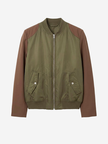 MM6 MAISON MARGIELA Giacca Bomber Mannequin in Nylon e Lana Verde marrone