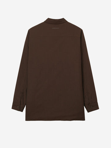 MM6 MAISON MARGIELA Camicia imbottita reversibile con logo Numeric Marrone