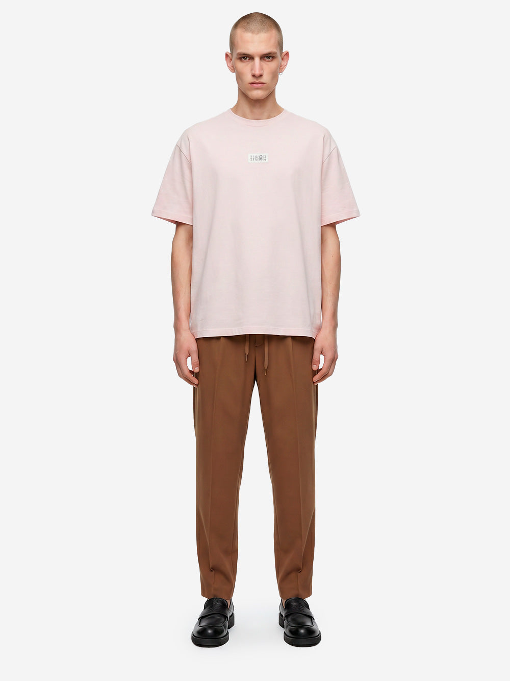 MM6 MAISON MARGIELA Pantaloni in Misto Lana con Coulisse e patch Margiela 6 Marrone Urbanstaroma