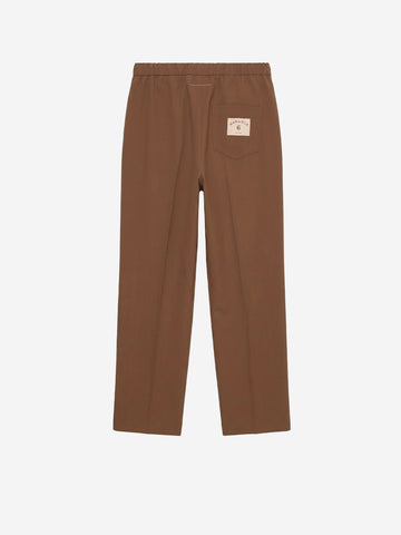 MM6 MAISON MARGIELA Pantaloni in Misto Lana con Coulisse e patch Margiela 6 Marrone