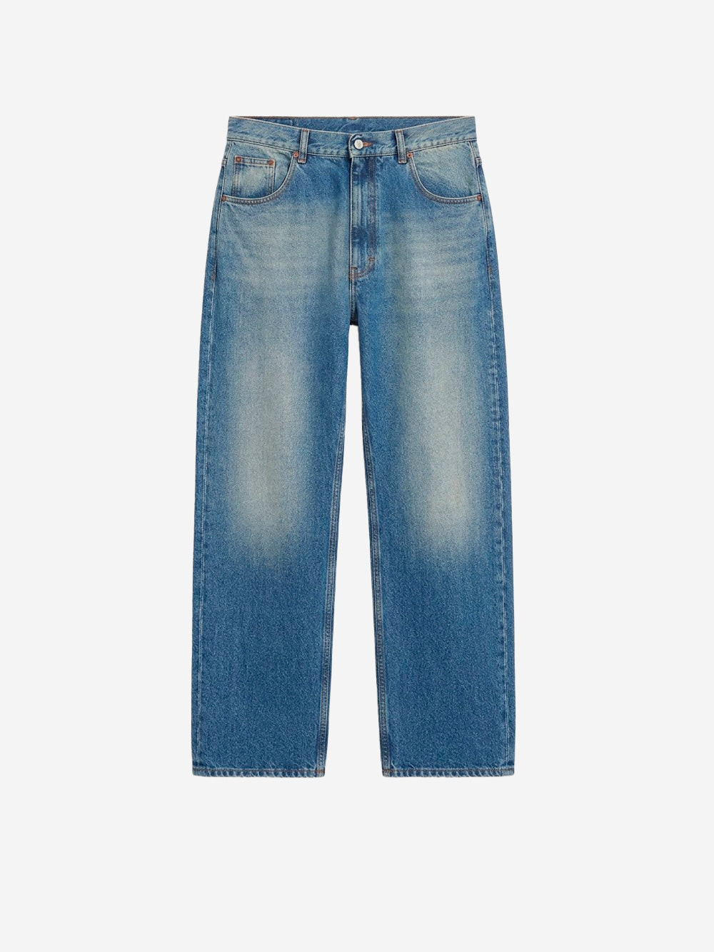MM6 MAISON MARGIELA Jeans a Gamba Dritta in Denim blu con etichetta Numeric Denim Urbanstaroma