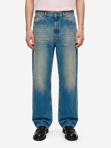 MM6 MAISON MARGIELA Jeans a Gamba Dritta in Denim blu con etichetta Numeric Denim